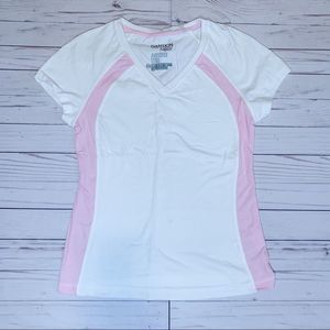 Danskin Now Pink & White Active Tee Size Small